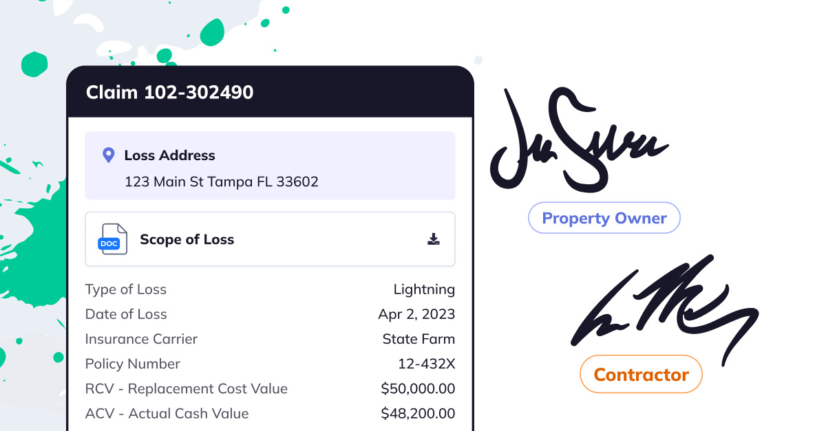 Claim signatures